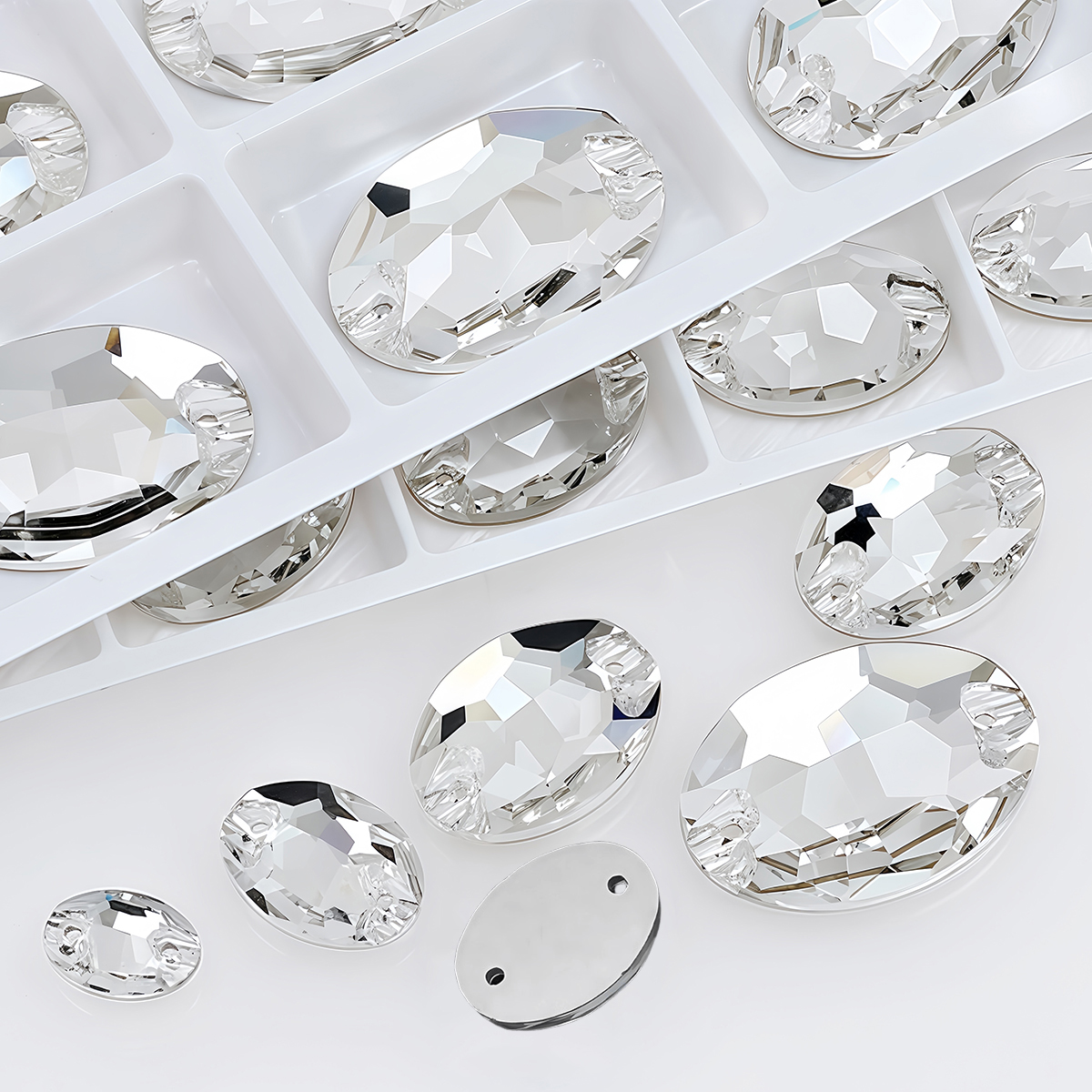 Wedding Vendor - Oval Ellipse Crystal Clear Glass Rhinestone